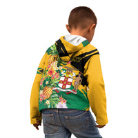 Personalized Jamaica Pineapple Kid Hoodie Coat of Arms Tropical Flowers