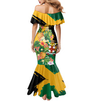 Personalized Jamaica Pineapple Mermaid Dress Coat of Arms Tropical Flowers
