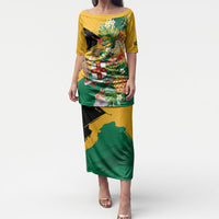 Personalized Jamaica Pineapple Puletasi Coat of Arms Tropical Flowers
