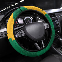 Jamaica Pineapple Steering Wheel Cover Coat of Arms Tropical Flowers