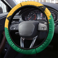 Jamaica Pineapple Steering Wheel Cover Coat of Arms Tropical Flowers