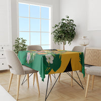 Jamaica Pineapple Tablecloth Coat of Arms Tropical Flowers