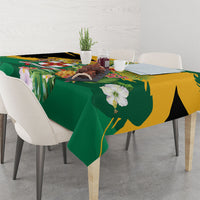 Jamaica Pineapple Tablecloth Coat of Arms Tropical Flowers