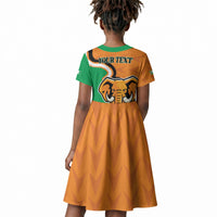 Personalised Ivory Coast August 7th 1960 Kid Short Sleeve Dress Happy Independence Day