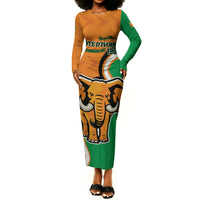 Personalised Ivory Coast August 7th 1960 Long Sleeve Bodycon Dress Happy Independence Day