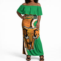 Personalised Ivory Coast August 7th 1960 Off Shoulder Maxi Dress Happy Independence Day
