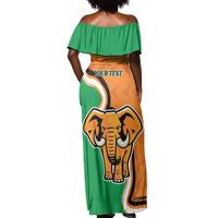 Personalised Ivory Coast August 7th 1960 Off Shoulder Maxi Dress Happy Independence Day