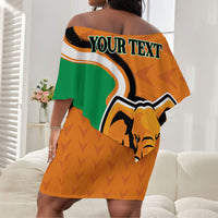 Personalised Ivory Coast August 7th 1960 Off Shoulder Short Dress Happy Independence Day