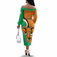 Personalised Ivory Coast August 7th 1960 Off The Shoulder Long Sleeve Dress Happy Independence Day