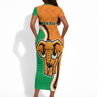 Personalised Ivory Coast August 7th 1960 Short Sleeve Bodycon Dress Happy Independence Day