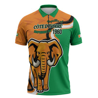 Personalised Ivory Coast August 7th 1960 Zipper Polo Shirt Happy Independence Day