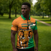 Personalised Ivory Coast August 7th 1960 Zipper Polo Shirt Happy Independence Day
