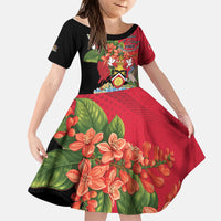 Personalised Trinidad and Tobago 1962 Kid Short Sleeve Dress Happy Independence Day