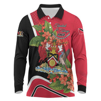 Personalised Trinidad and Tobago 1962 Long Sleeve Polo Shirt Happy Independence Day
