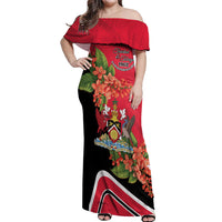 Personalised Trinidad and Tobago 1962 Off Shoulder Maxi Dress Happy Independence Day
