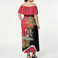Personalised Trinidad and Tobago 1962 Off Shoulder Maxi Dress Happy Independence Day