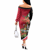 Personalised Trinidad and Tobago 1962 Off The Shoulder Long Sleeve Dress Happy Independence Day