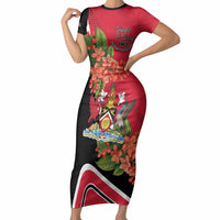 Personalised Trinidad and Tobago 1962 Short Sleeve Bodycon Dress Happy Independence Day