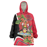 Personalised Trinidad and Tobago 1962 Wearable Blanket Hoodie Happy Independence Day