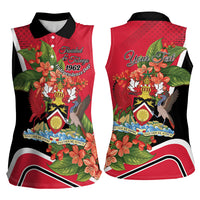 Personalised Trinidad and Tobago 1962 Women Sleeveless Polo Shirt Happy Independence Day