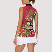 Personalised Trinidad and Tobago 1962 Women Sleeveless Polo Shirt Happy Independence Day