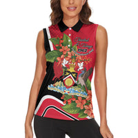 Personalised Trinidad and Tobago 1962 Women Sleeveless Polo Shirt Happy Independence Day