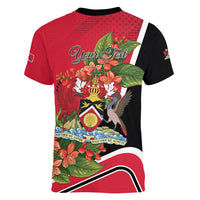Personalised Trinidad and Tobago 1962 Women V-Neck T-Shirt Happy Independence Day