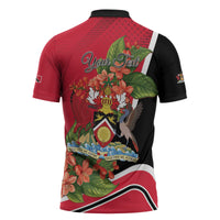 Personalised Trinidad and Tobago 1962 Zipper Polo Shirt Happy Independence Day