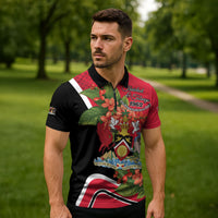 Personalised Trinidad and Tobago 1962 Zipper Polo Shirt Happy Independence Day