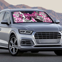 Pink Power Graffiti Auto Sun Shade Breast Cancer Awareness - Wonder Print Shop