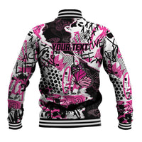 Personalized Pink Power Graffiti Baseball Jacket Breast Cancer Awareness - Wonder Print Shop