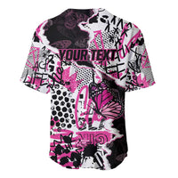 Personalized Pink Power Graffiti Baseball Jersey Breast Cancer Awareness - Wonder Print Shop