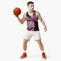 Personalized Pink Power Graffiti Basketball Jersey Breast Cancer Awareness - Wonder Print Shop