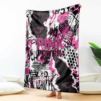 Pink Power Graffiti Blanket Breast Cancer Awareness - Wonder Print Shop
