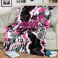 Pink Power Graffiti Blanket Breast Cancer Awareness - Wonder Print Shop