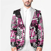 Personalized Pink Power Graffiti Blazer Breast Cancer Awareness - Wonder Print Shop