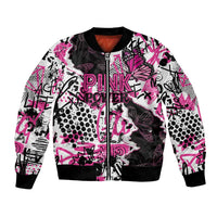 Personalized Pink Power Graffiti Bomber Jacket Breast Cancer Awareness - Wonder Print Shop