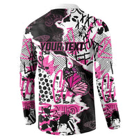 Personalized Pink Power Graffiti Button Sweatshirt Breast Cancer Awareness - Wonder Print Shop