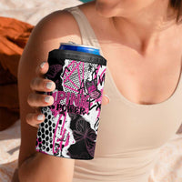 Personalized Pink Power Graffiti 4 in 1 Can Cooler Tumbler Breast Cancer Awareness - Wonder Print Shop