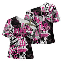 Personalized Pink Power Graffiti Cross Shoulder Shirt Breast Cancer Awareness - Wonder Print Shop
