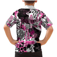 Personalized Pink Power Graffiti Family Matching Mermaid Dress and Hawaiian Shirt Breast Cancer Awareness - Wonder Print Shop