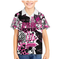 Personalized Pink Power Graffiti Family Matching Mermaid Dress and Hawaiian Shirt Breast Cancer Awareness - Wonder Print Shop