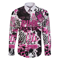 Personalized Pink Power Graffiti Family Matching Off Shoulder Maxi Dress and Hawaiian Shirt Breast Cancer Awareness - Wonder Print Shop