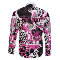 Personalized Pink Power Graffiti Family Matching Short Sleeve Bodycon Dress and Hawaiian Shirt Breast Cancer Awareness - Wonder Print Shop