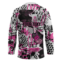Personalized Pink Power Graffiti Hockey Jersey Breast Cancer Awareness - Wonder Print Shop
