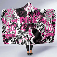 Pink Power Graffiti Hooded Blanket Breast Cancer Awareness - Wonder Print Shop