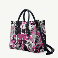 Pink Power Graffiti Leather Bag Breast Cancer Awareness - Wonder Print Shop