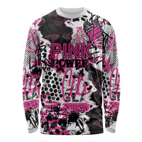 Personalized Pink Power Graffiti Long Sleeve Shirt Breast Cancer Awareness - Wonder Print Shop
