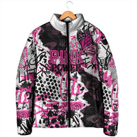 Personalized Pink Power Graffiti Padded Jacket Breast Cancer Awareness - Wonder Print Shop