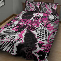 Pink Power Graffiti Quilt Bed Set Breast Cancer Awareness - Wonder Print Shop